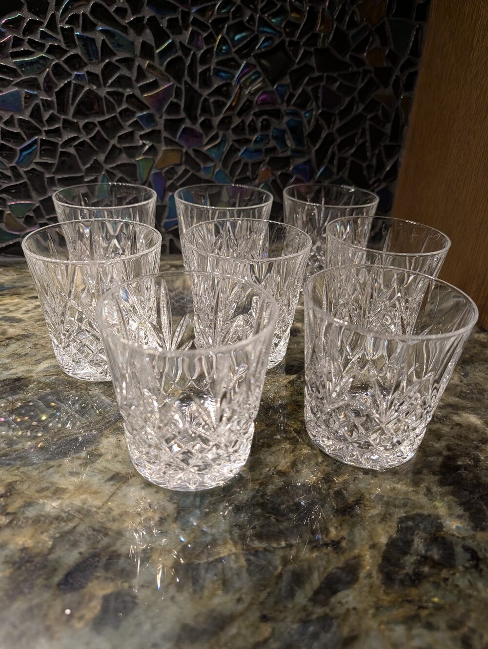 set of 8 CRYSTAL COCKTAIL GLASSES highball rocks
